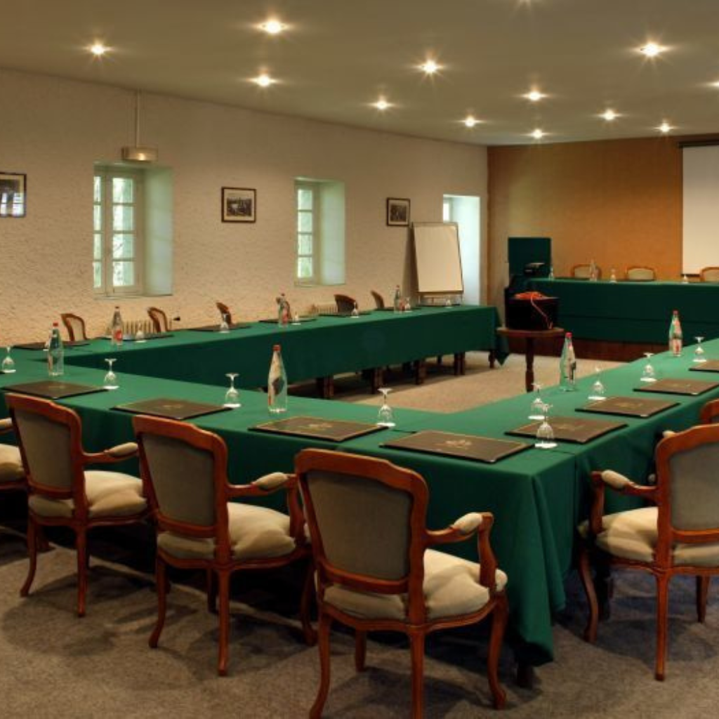 One of two meeting rooms for up to 100 people Chateau de Mercues