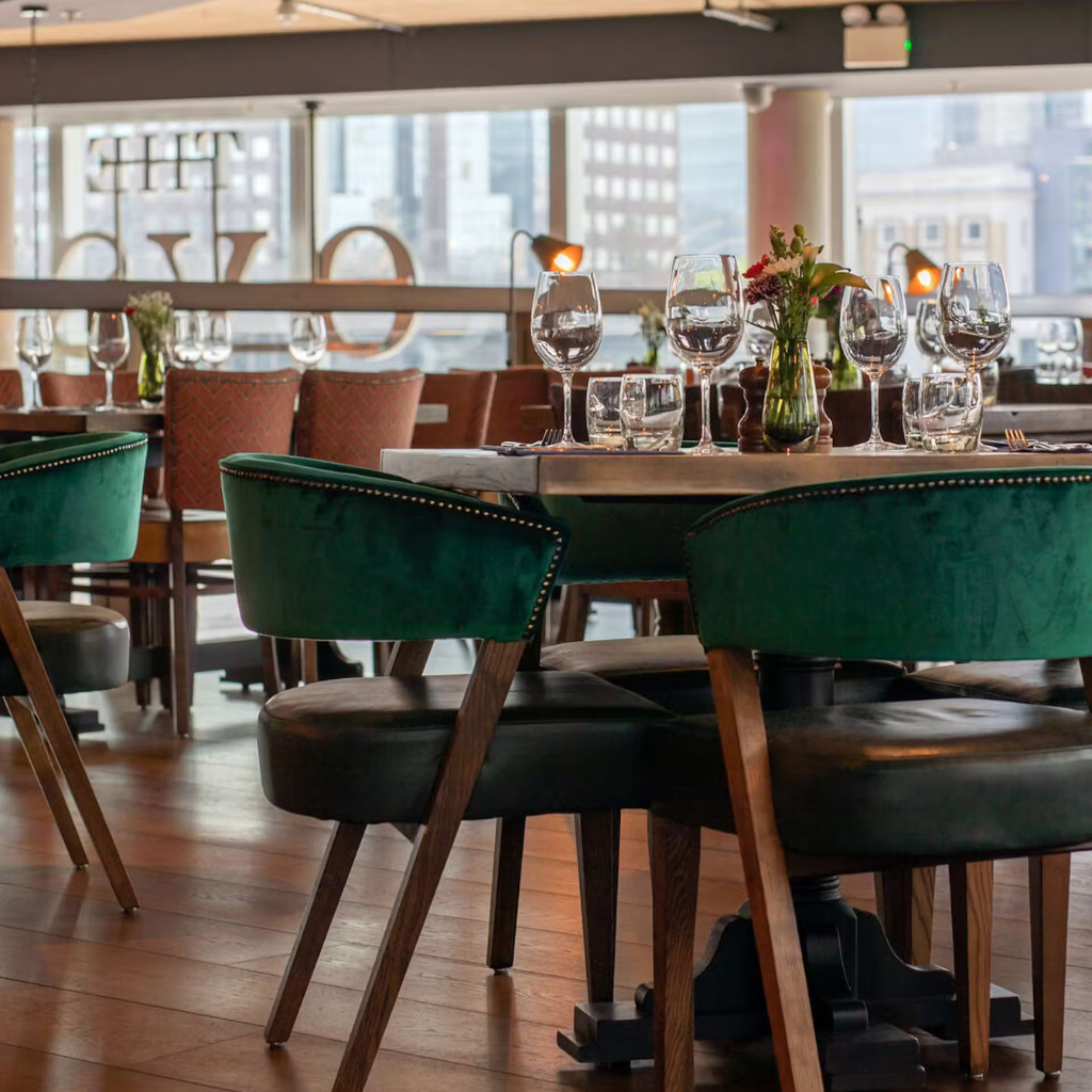 Seating area in the Oyster Shed, London